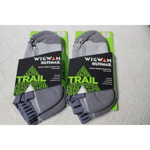 Wigwam 2(PK)Men's Size 9-12Women's Size 10-13 Merino Ridge Runner Pro Socks(New) - Picture 1 of 2